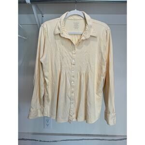 L.L. Bean 100% Supima Cotton Button Up Blouse Size XL - few spots‎